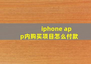 iphone app内购买项目怎么付款